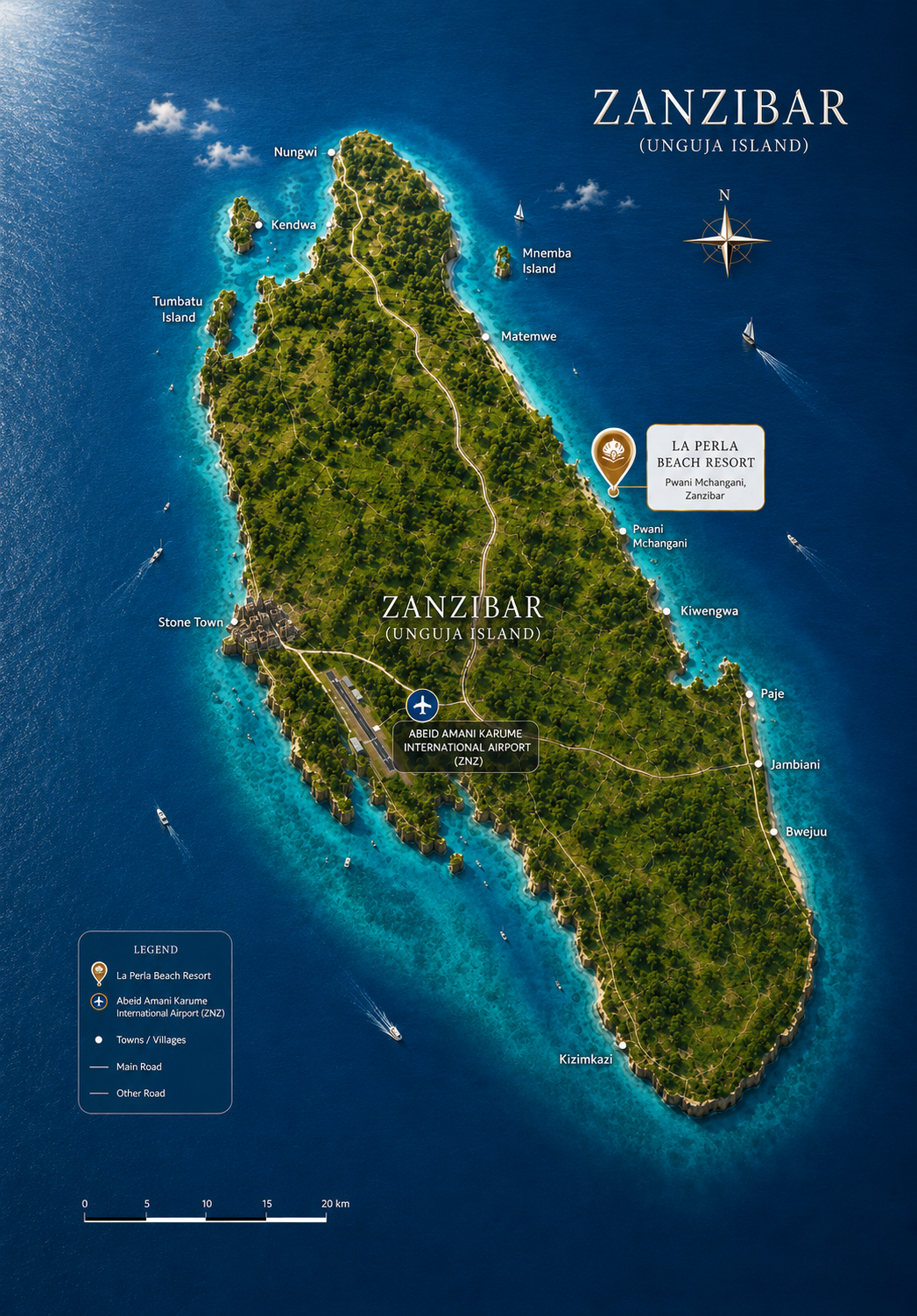 Zanzibar beach location